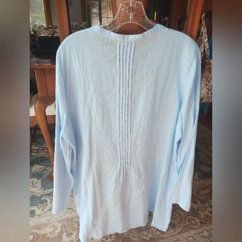 Lilly Pulitzer 100% Linen Sarasota Tunic in Frenchie Blue XL NWT - Picture 3 of 10